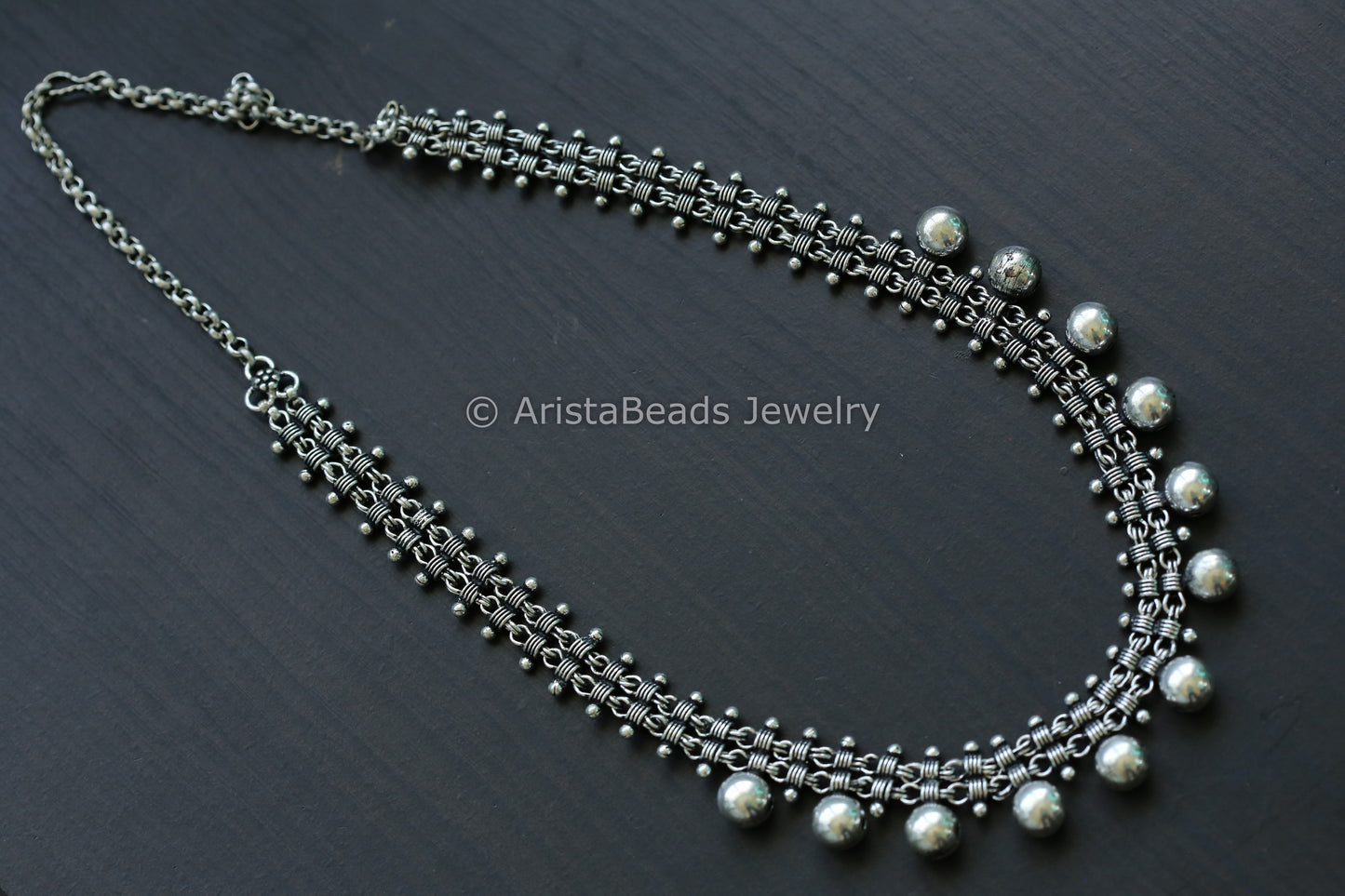 Long Silver Look Necklace