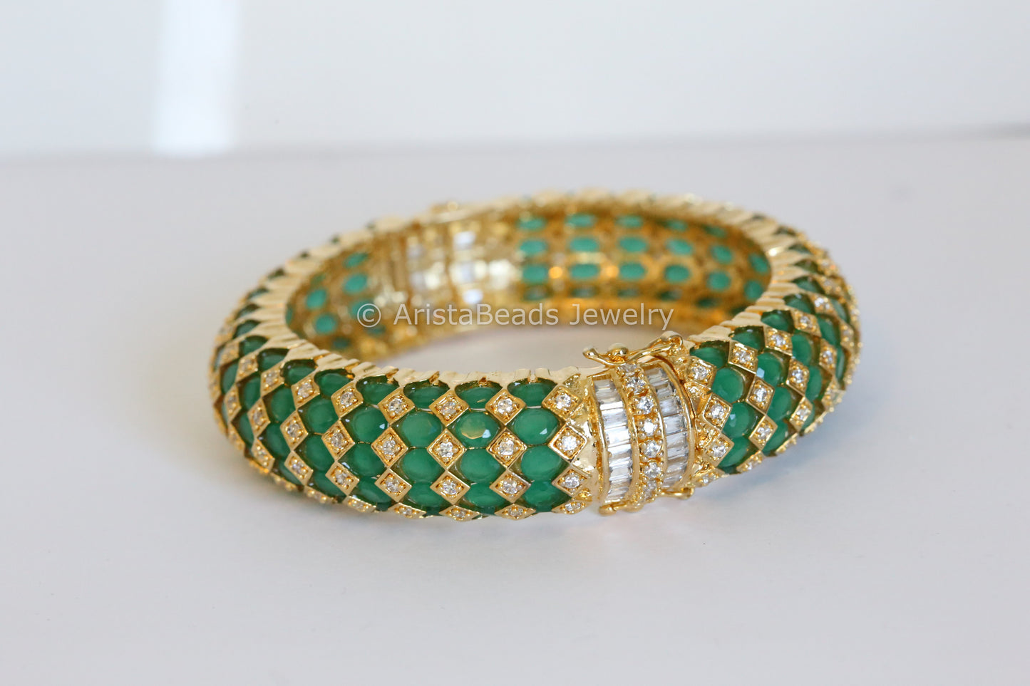 CZ Bangle Set Silver Finish