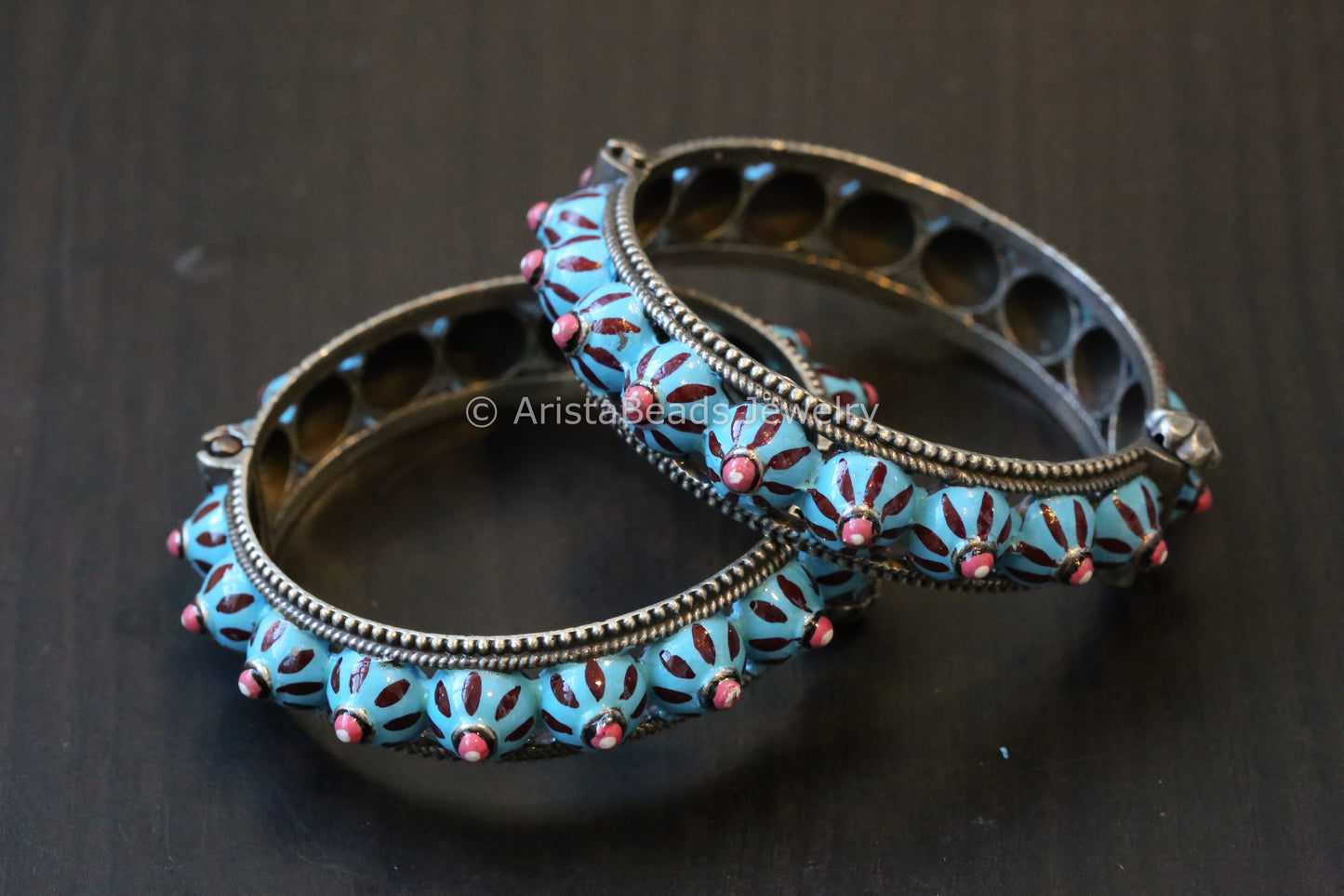 Enamel Pacheli Bangle Set (Screw System)