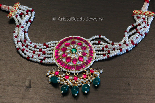 Handmade Silver LooK Alike Jadau Kundan Choker