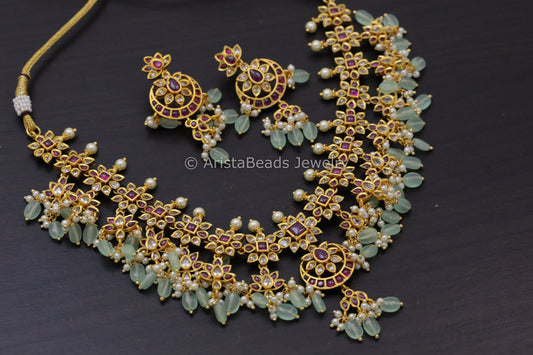 Kemp Stones Necklace Set - Ruby Clear