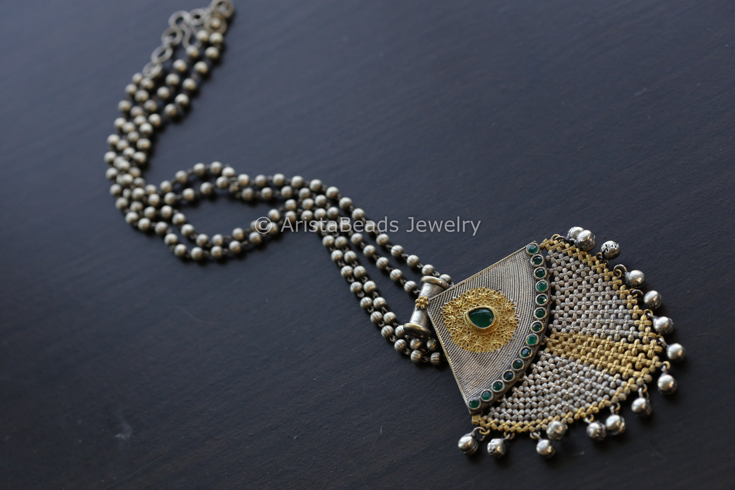 Green Dual Tone Necklace
