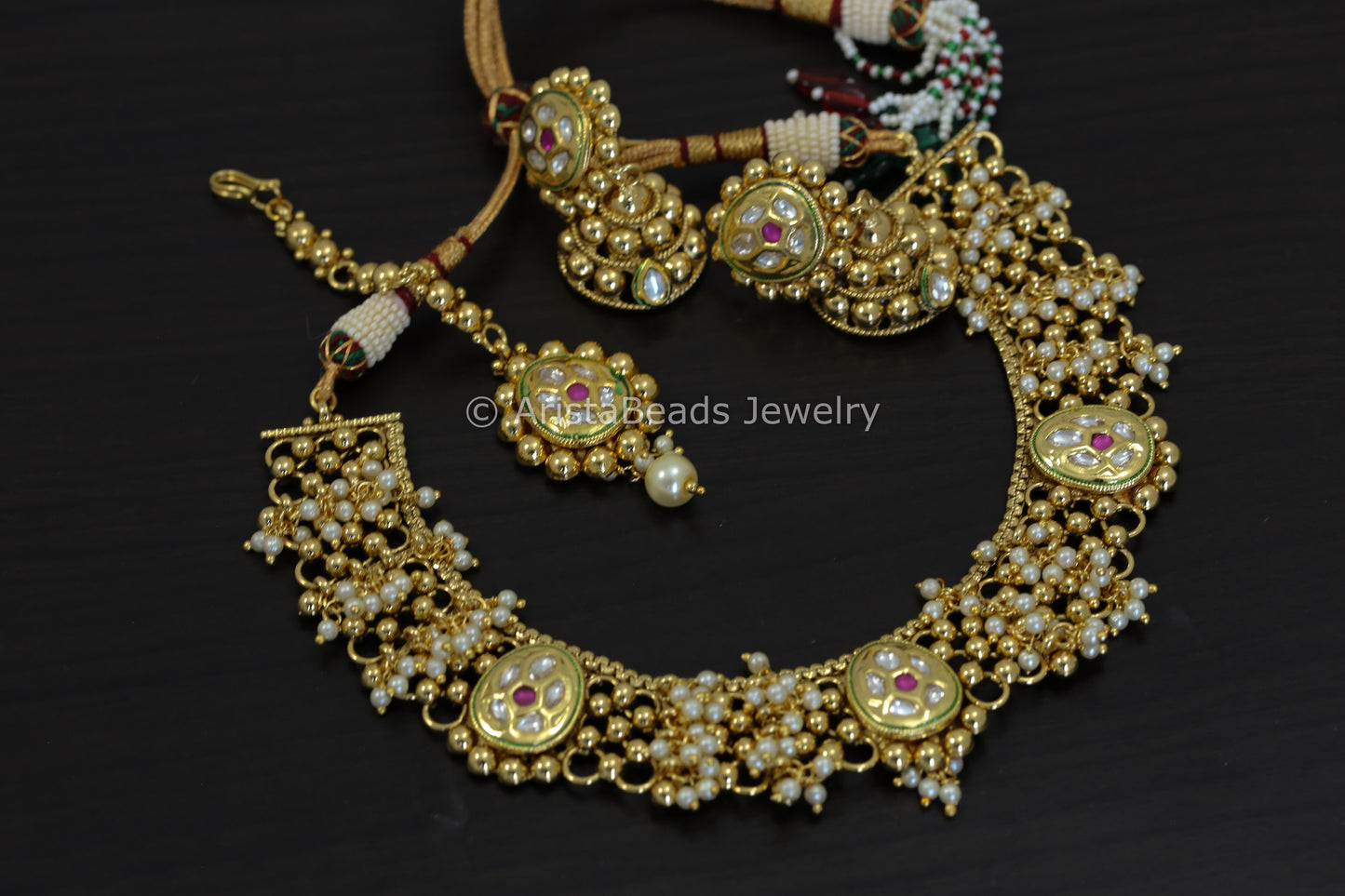 Gold Kundan Necklace Set