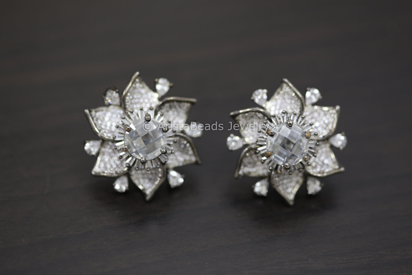 Victorian CZ Diamond Look Studs