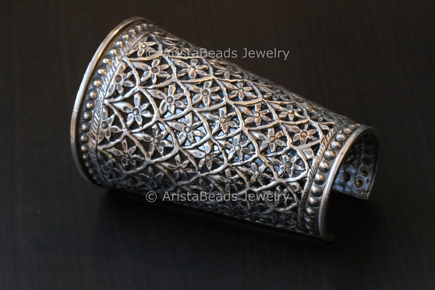 Extra Large Silver Look Wide Adjustable Cuff
