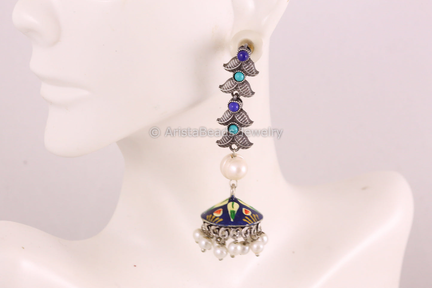 Enamel Jhumka Earrings - Style 3