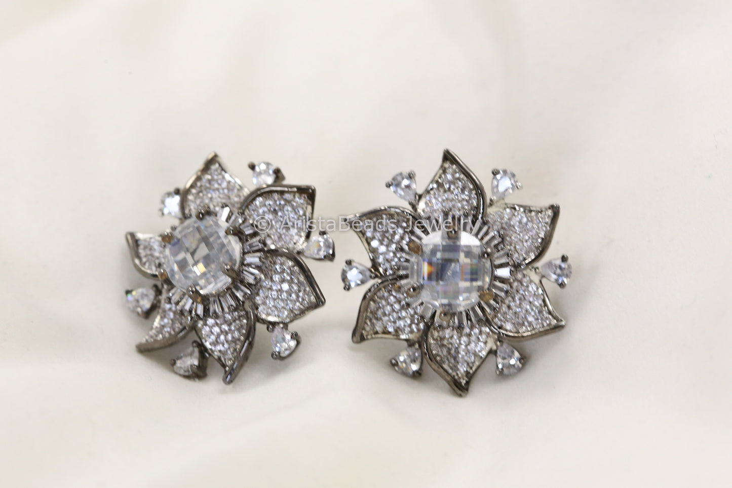 Victorian CZ Diamond Look Studs