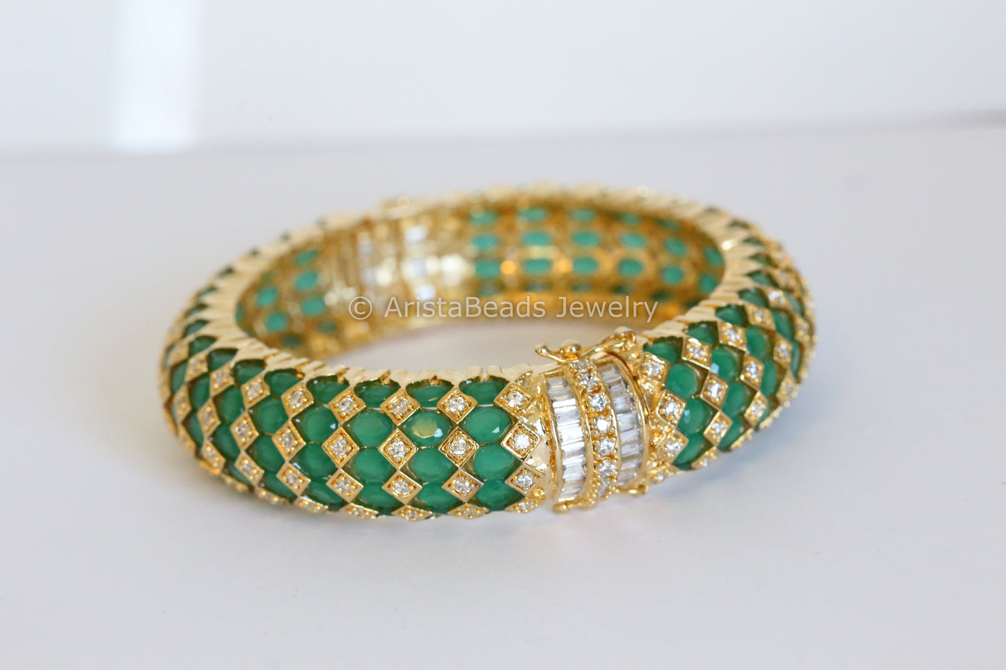 CZ Bangle Set Silver Finish