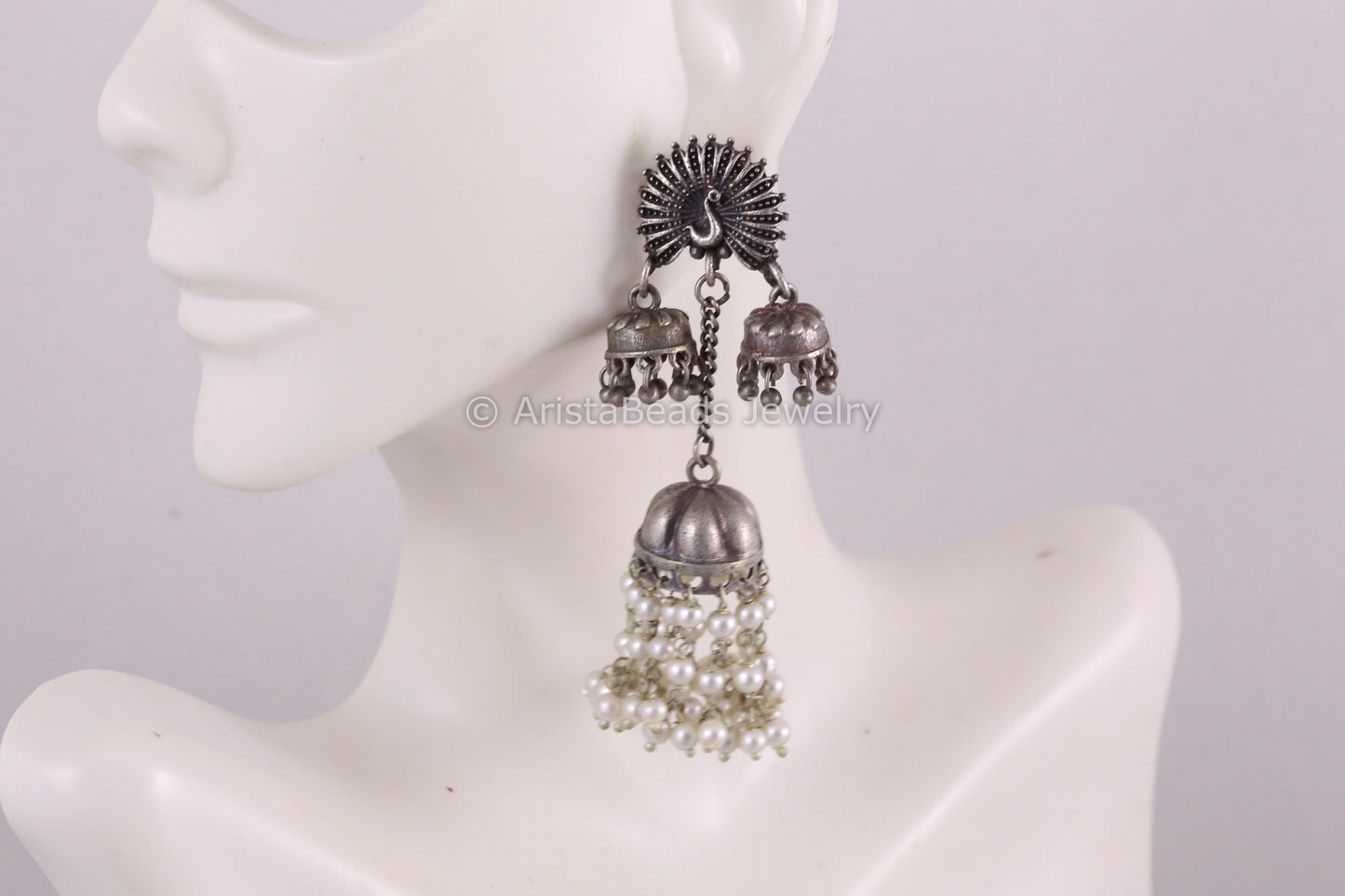 Silver Look Layered Jhumka