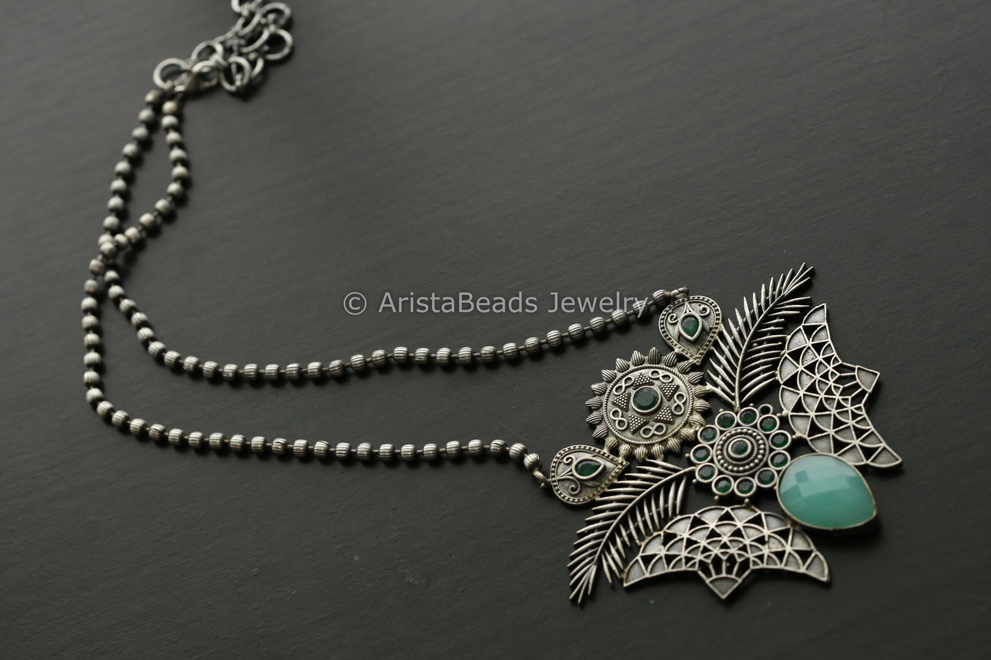 Mint Green Fusion Pendant Necklace