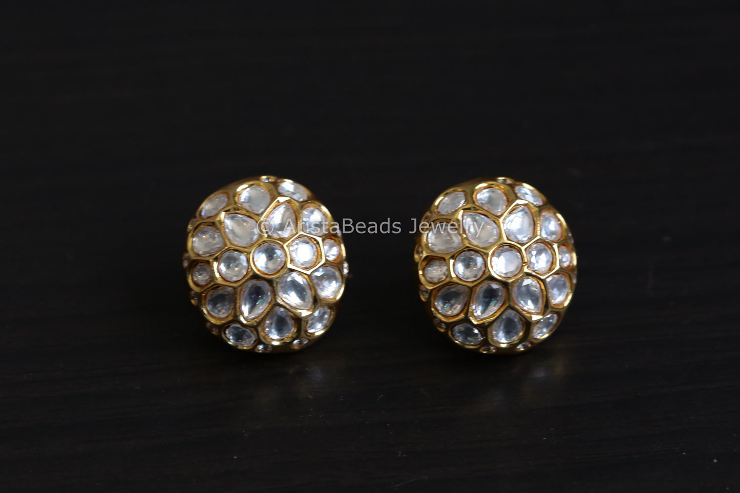 Gold Uncut Kundan Studs