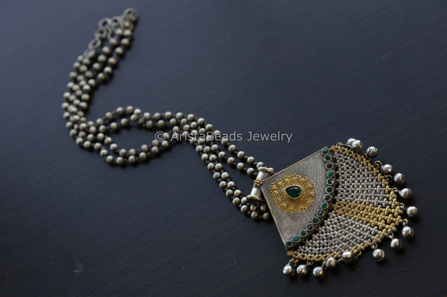 Green Dual Tone Necklace