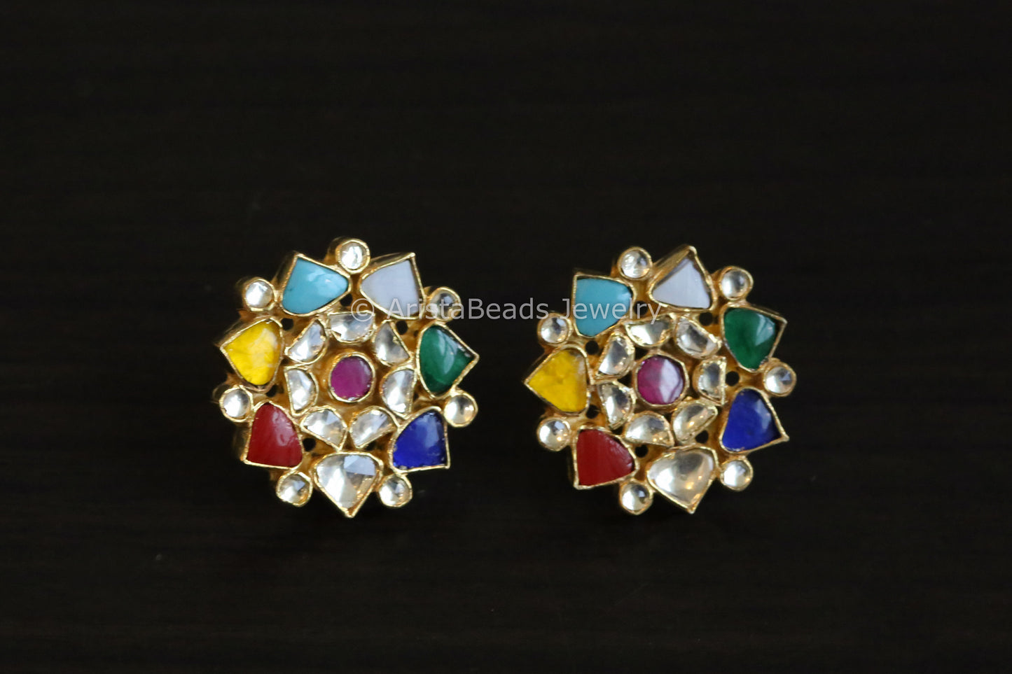 Pachi Kundan Multicolor Studs