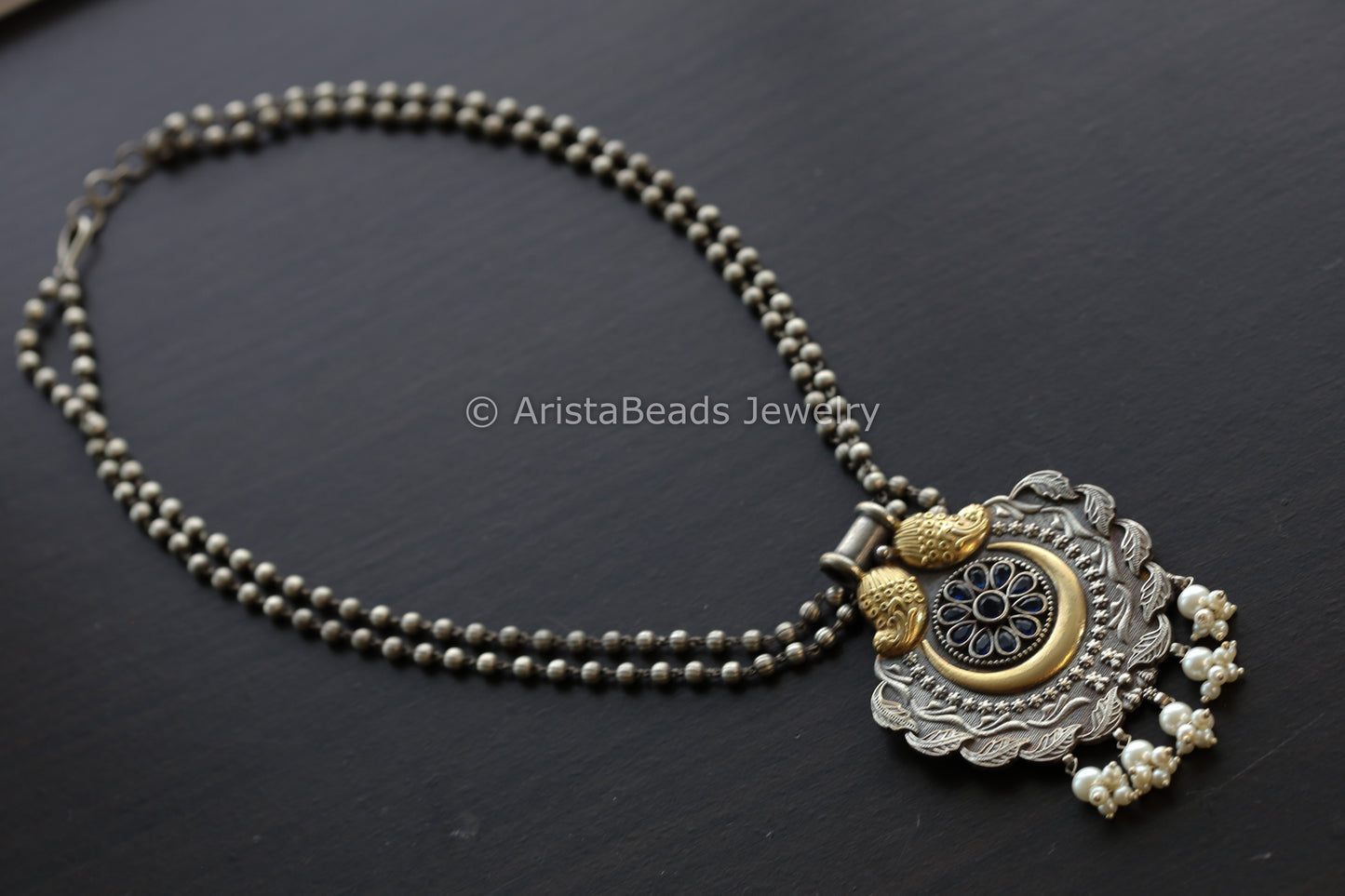 Dual Tone Necklace - Blue