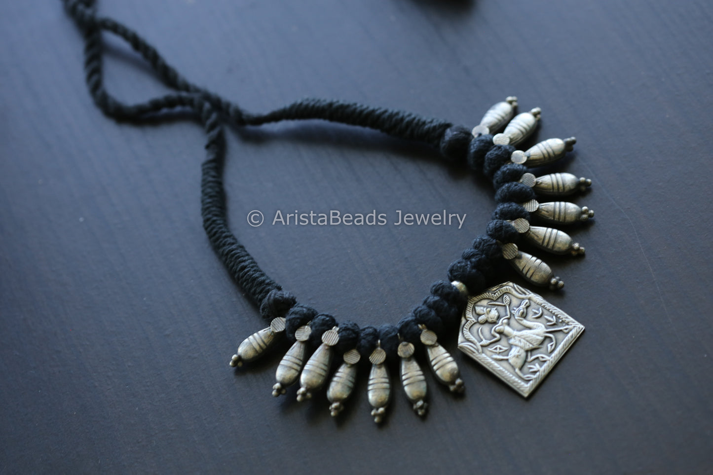 Tribal Rajasthani Necklace - Black Thread