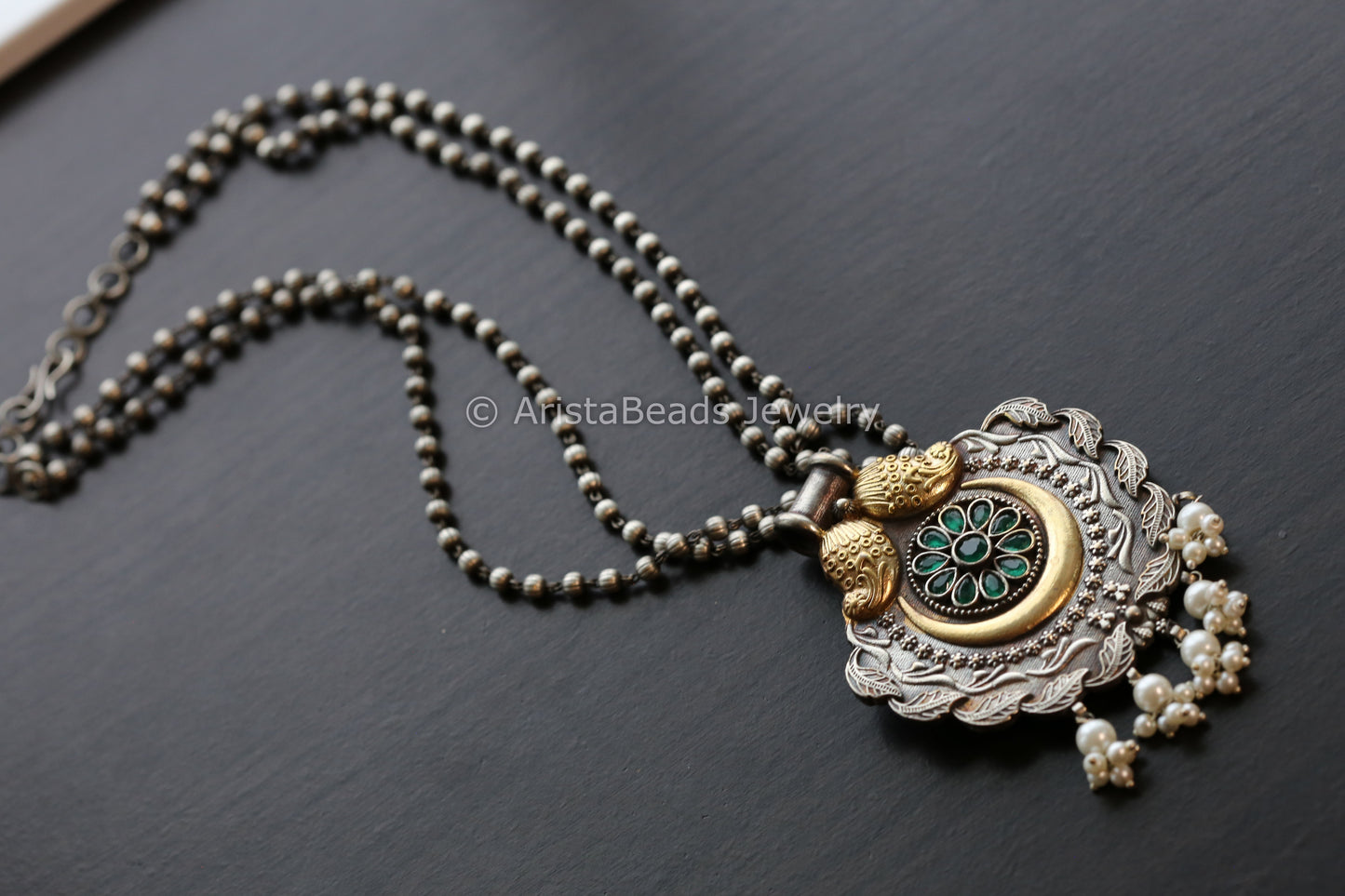 Dual Tone Necklace - Green