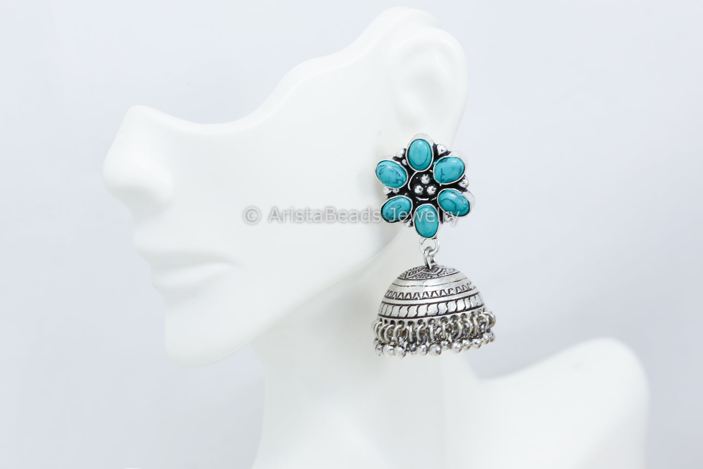 Turquoise Oxidized Jhumka