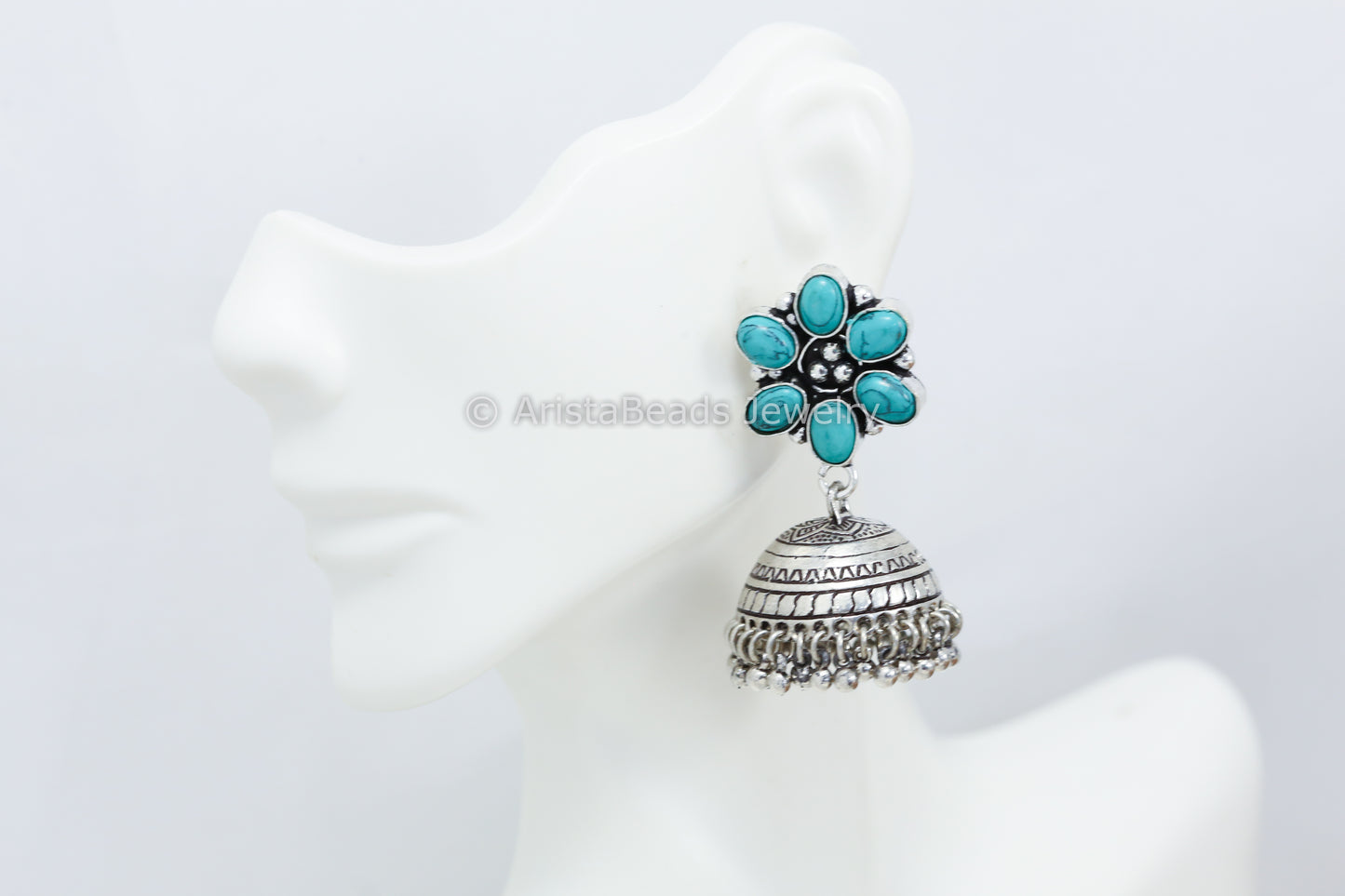 Turquoise Oxidized Jhumka
