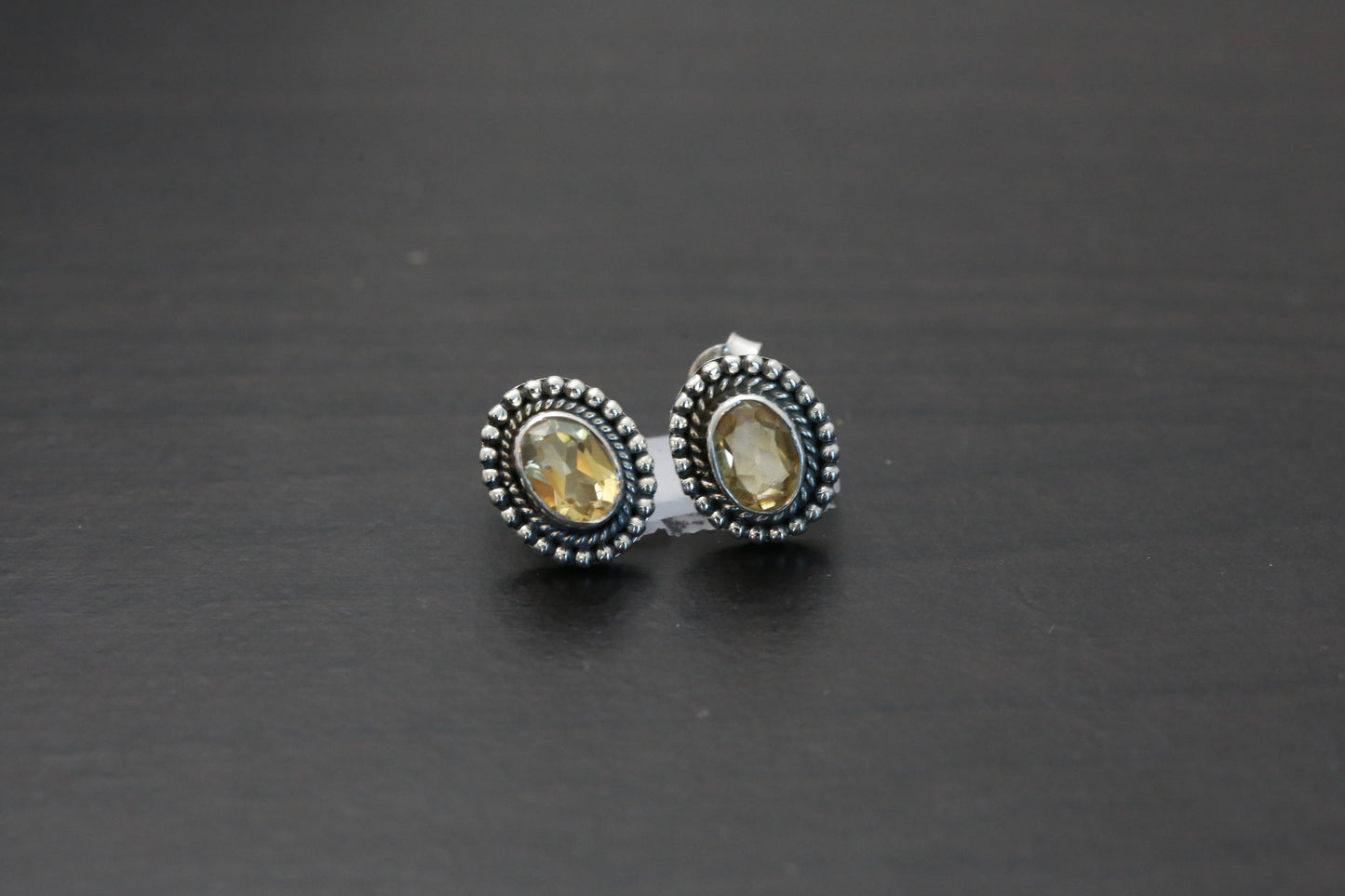 925 Citrine Studs