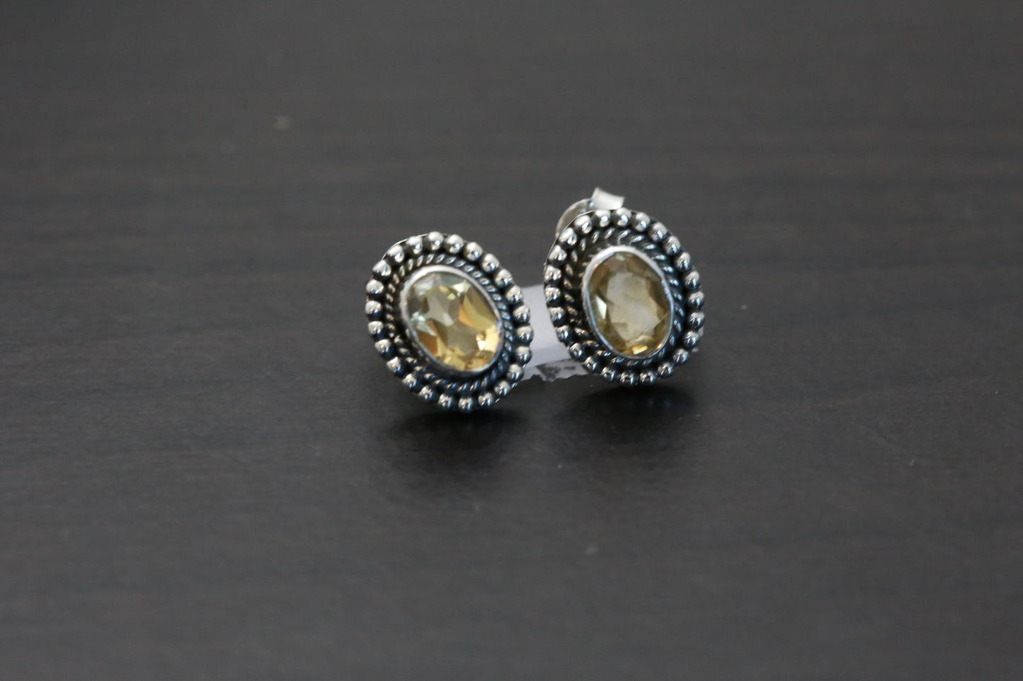 925 Citrine Studs