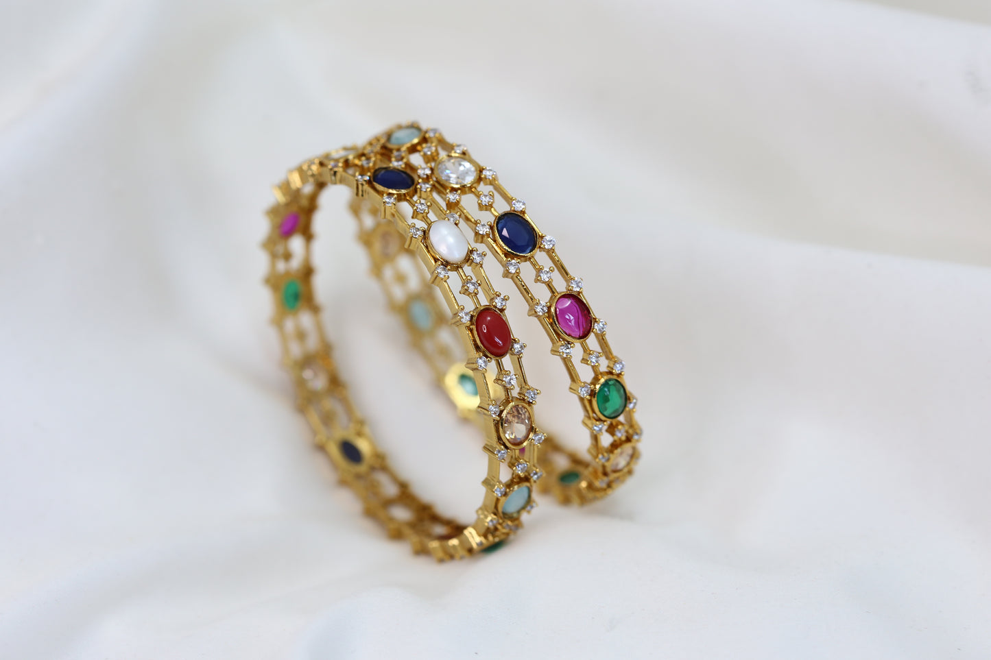 CZ, Kemp & Monalisa Stone Bangles ( Colors available)