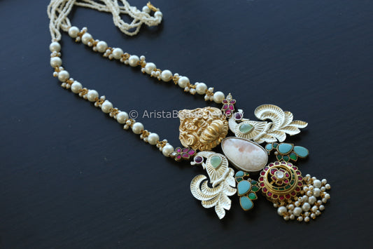 Jadau Kundan Fusion Necklace Set -Jasper