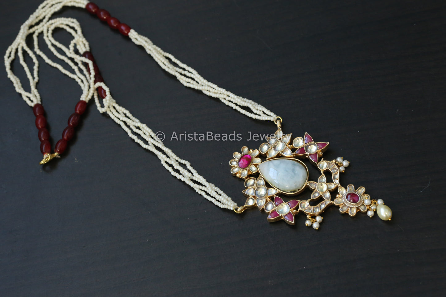 Jadau Kundan Fusion Necklace - Larimar