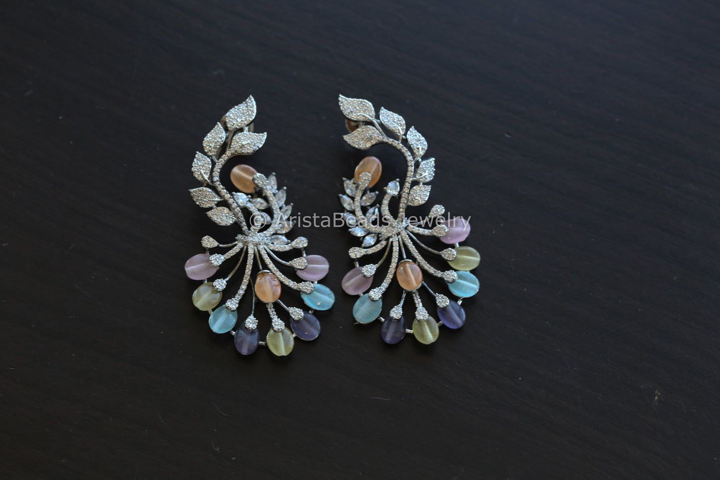 Contemporary CZ Earrings - Multi