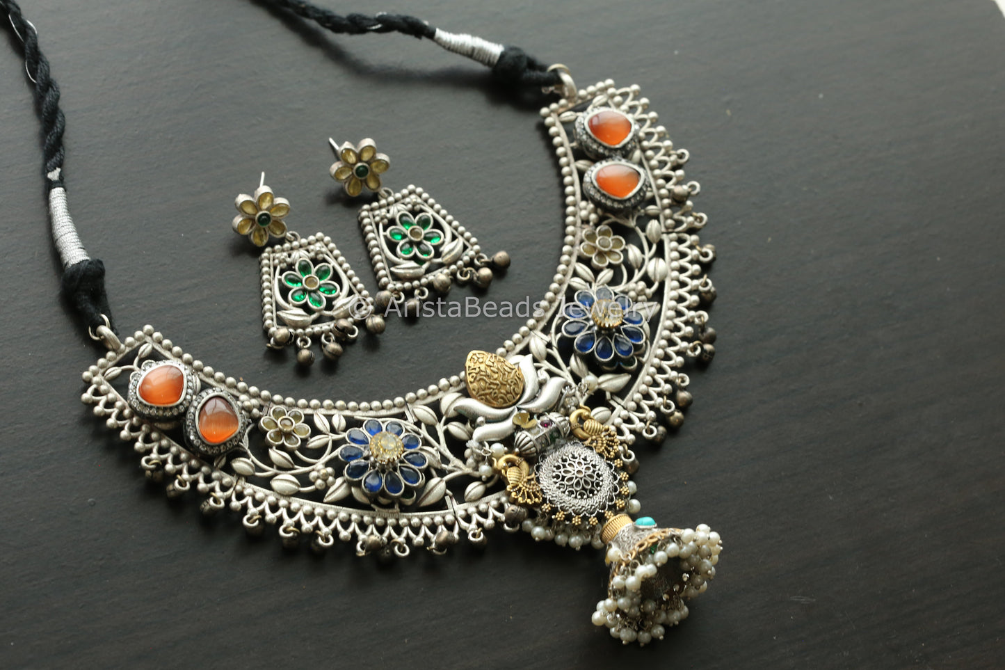Kundan Fusion Necklace Set - Style 3
