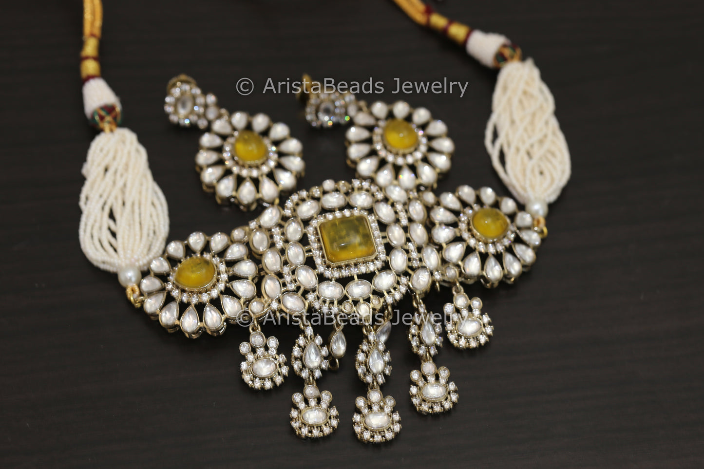 Victorian Polki, CZ & Doublet Set - Yellow