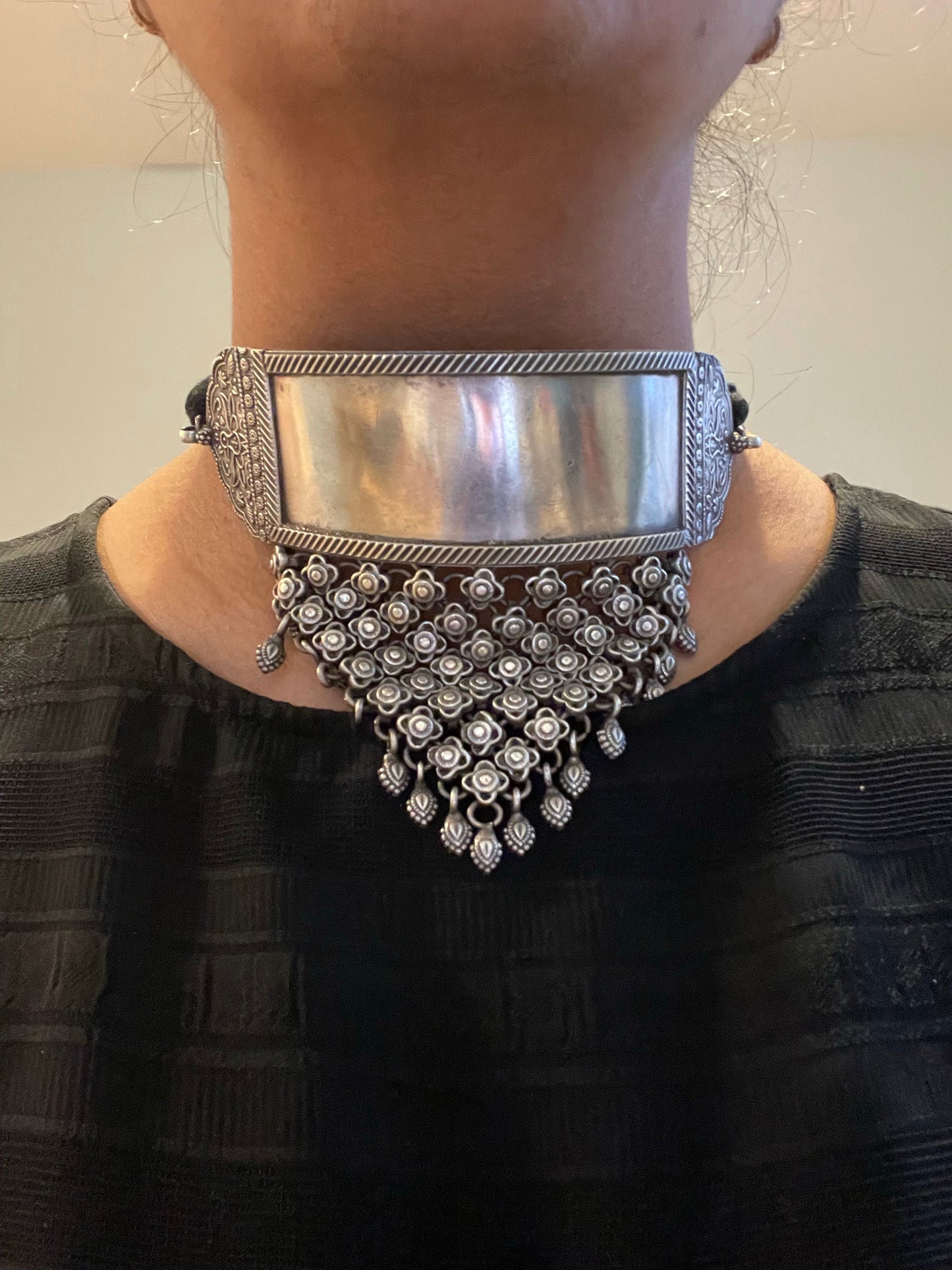 Extra Large Jaipuri Silver Replica Choker