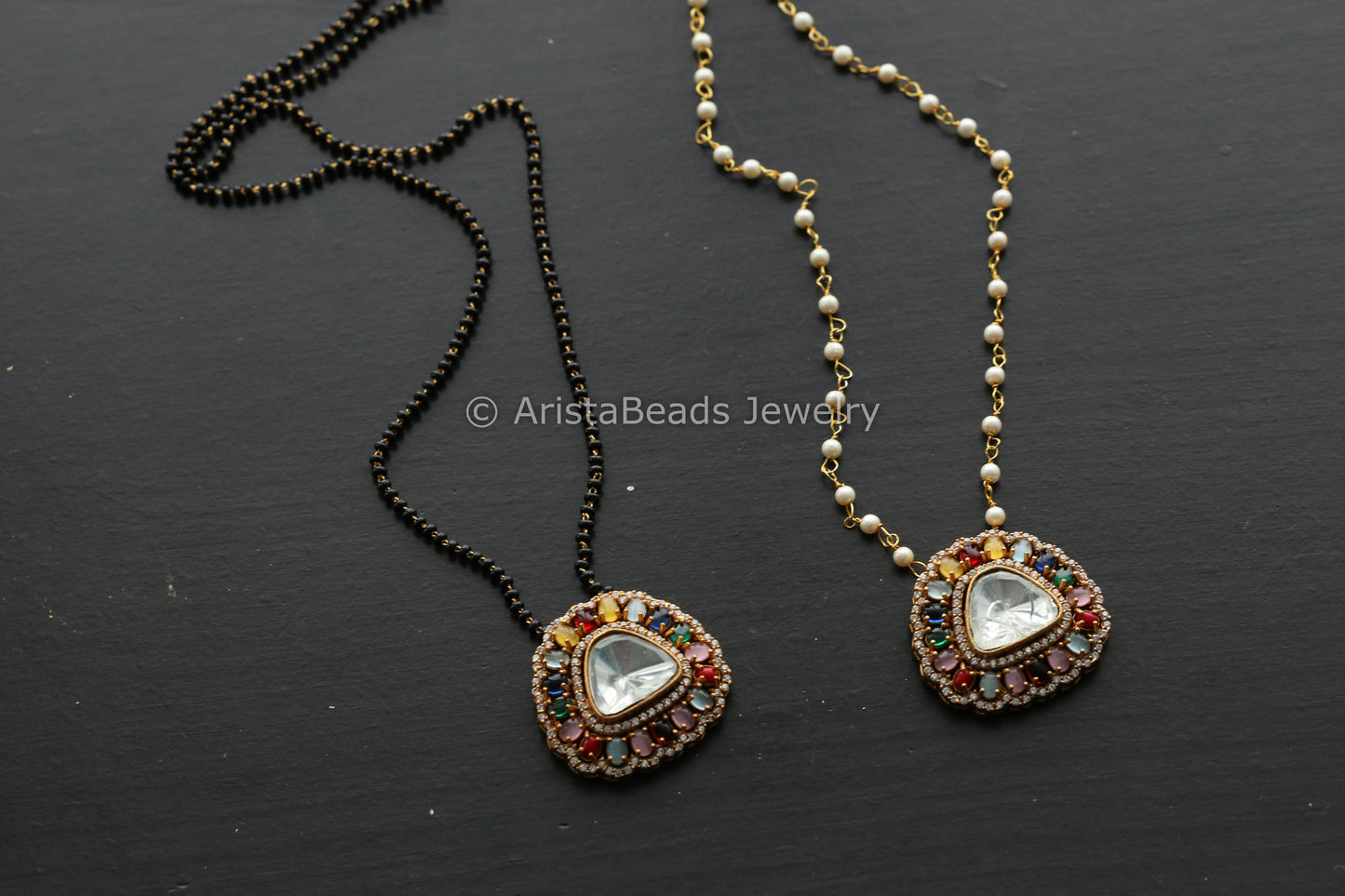 Dainty Pota & Polki Beaded Necklace