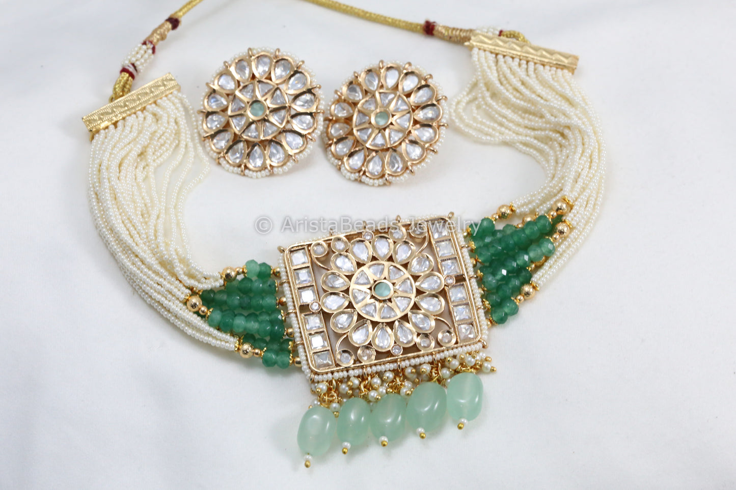 Uncut Kundan Choker Set - Green
