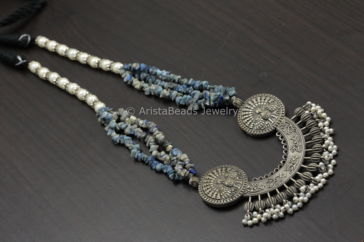 Oxidized Necklace - Lapis