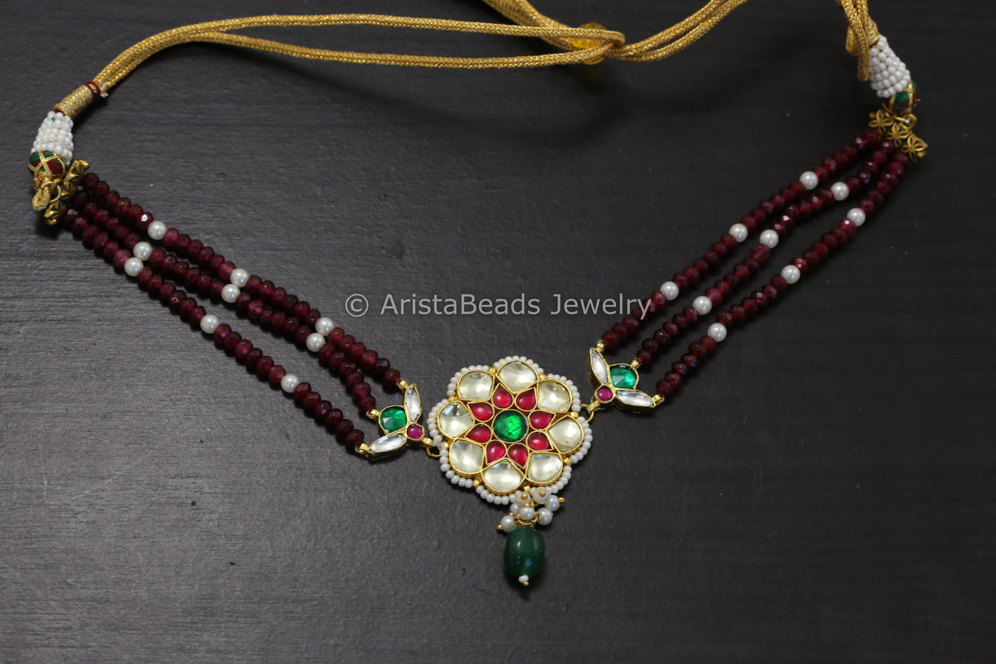Dainty Ruby Pachi Kundan Choker
