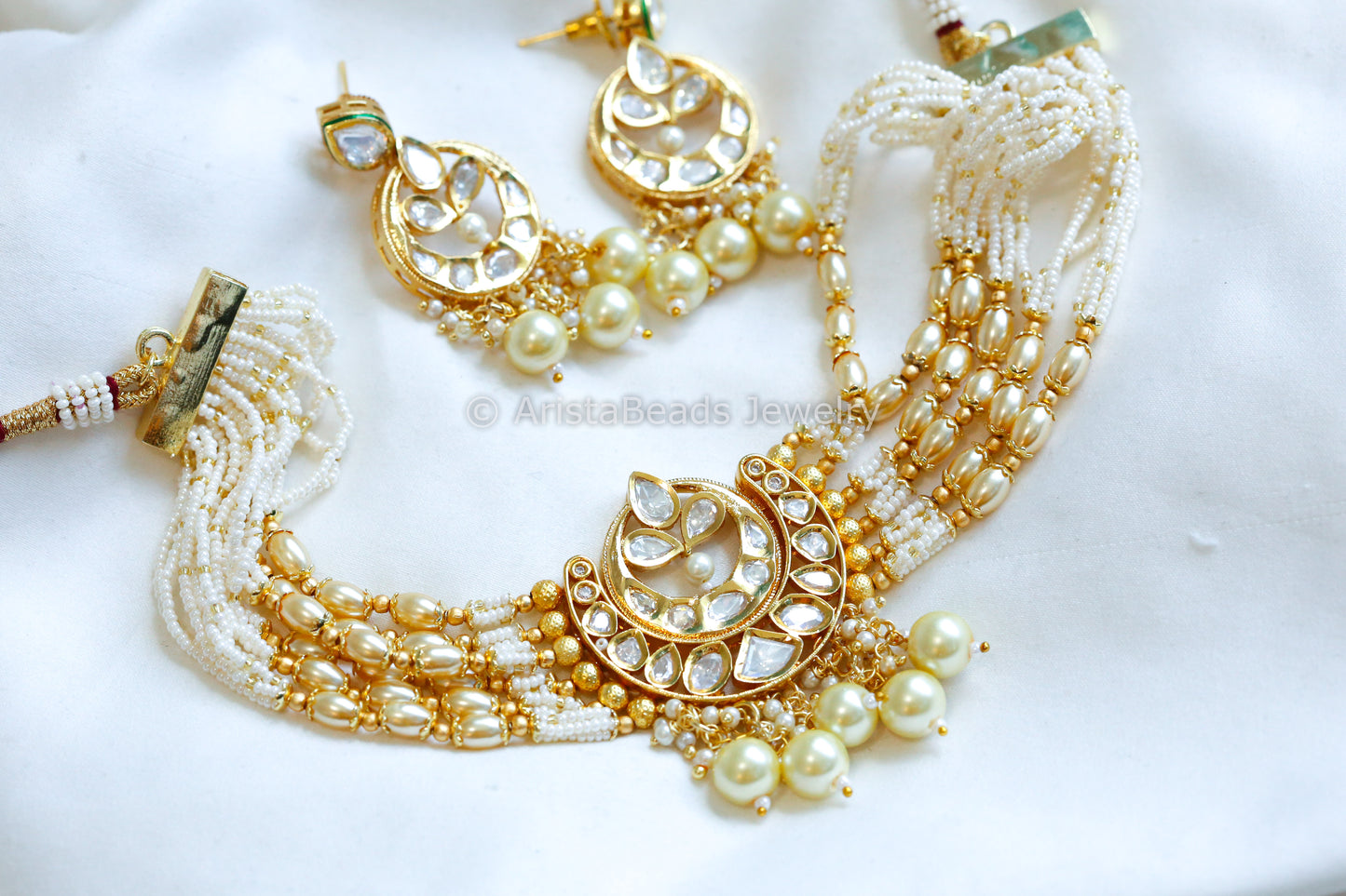 Uncut Kundan Choker Set - Pearl