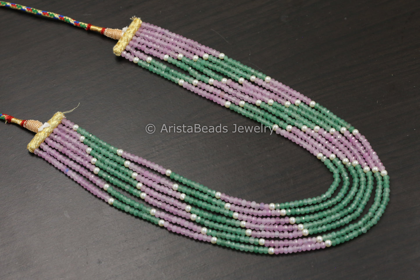 7 Strand Semiprecious Beads Necklace - Color 4