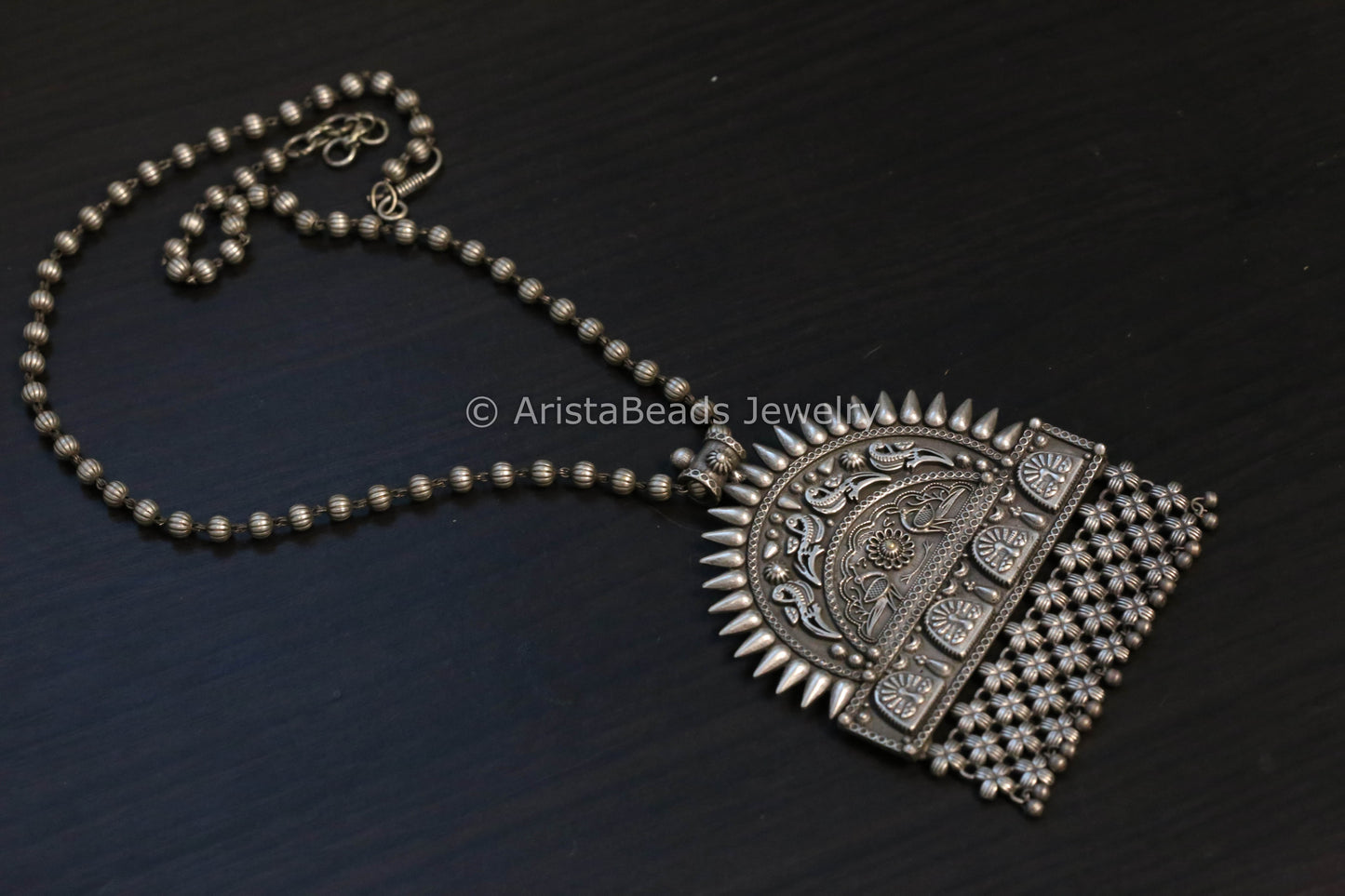 Silver Look Sun Pendant Necklace