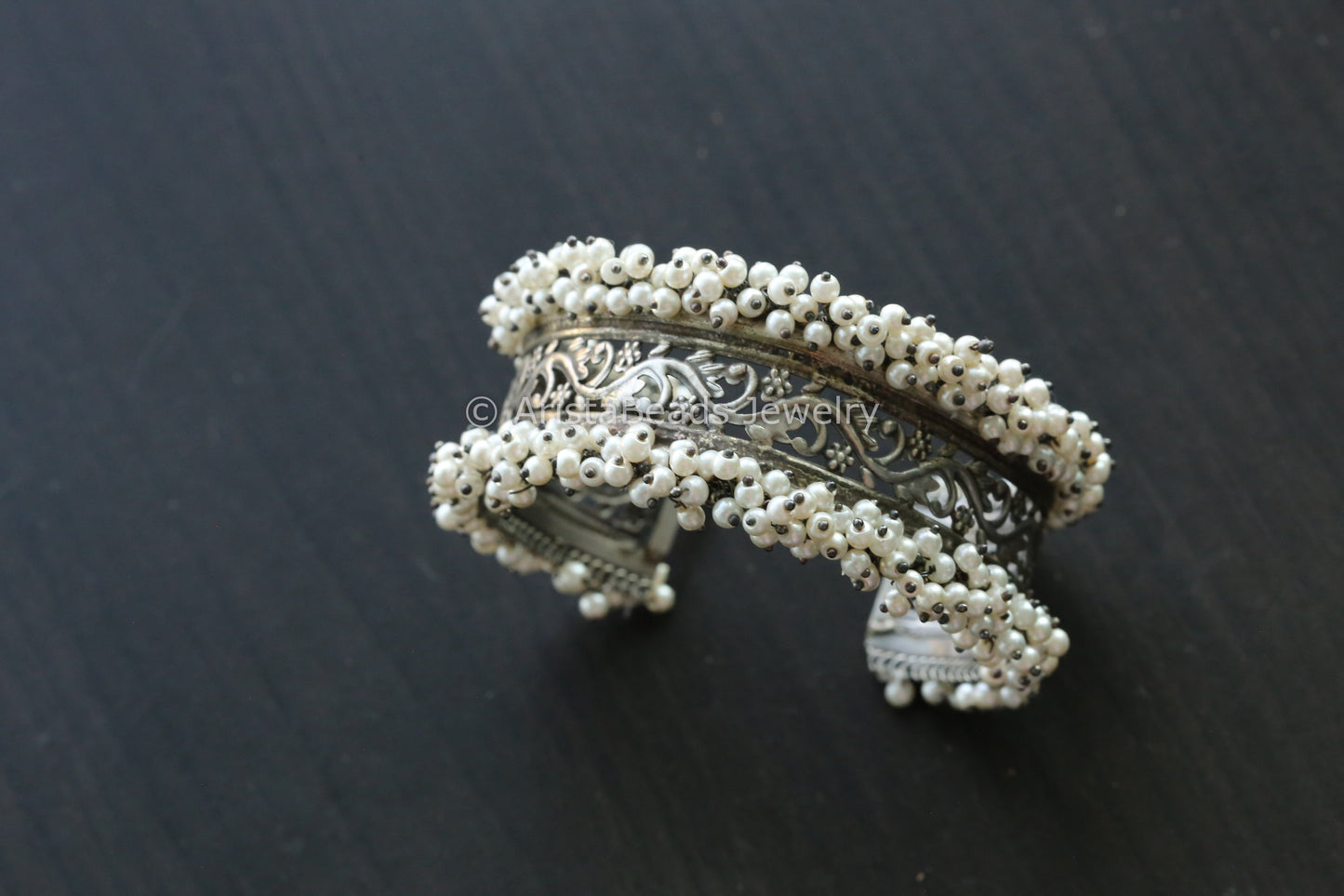 Silver Look Cuff - Pearl