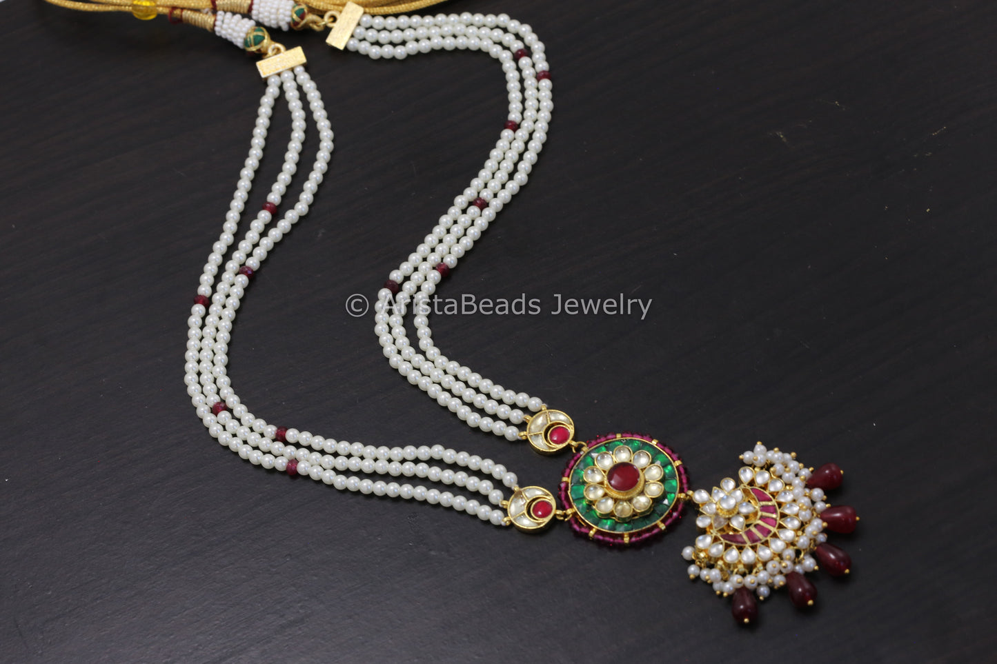 Long Pachi Kundan Pearl Necklace