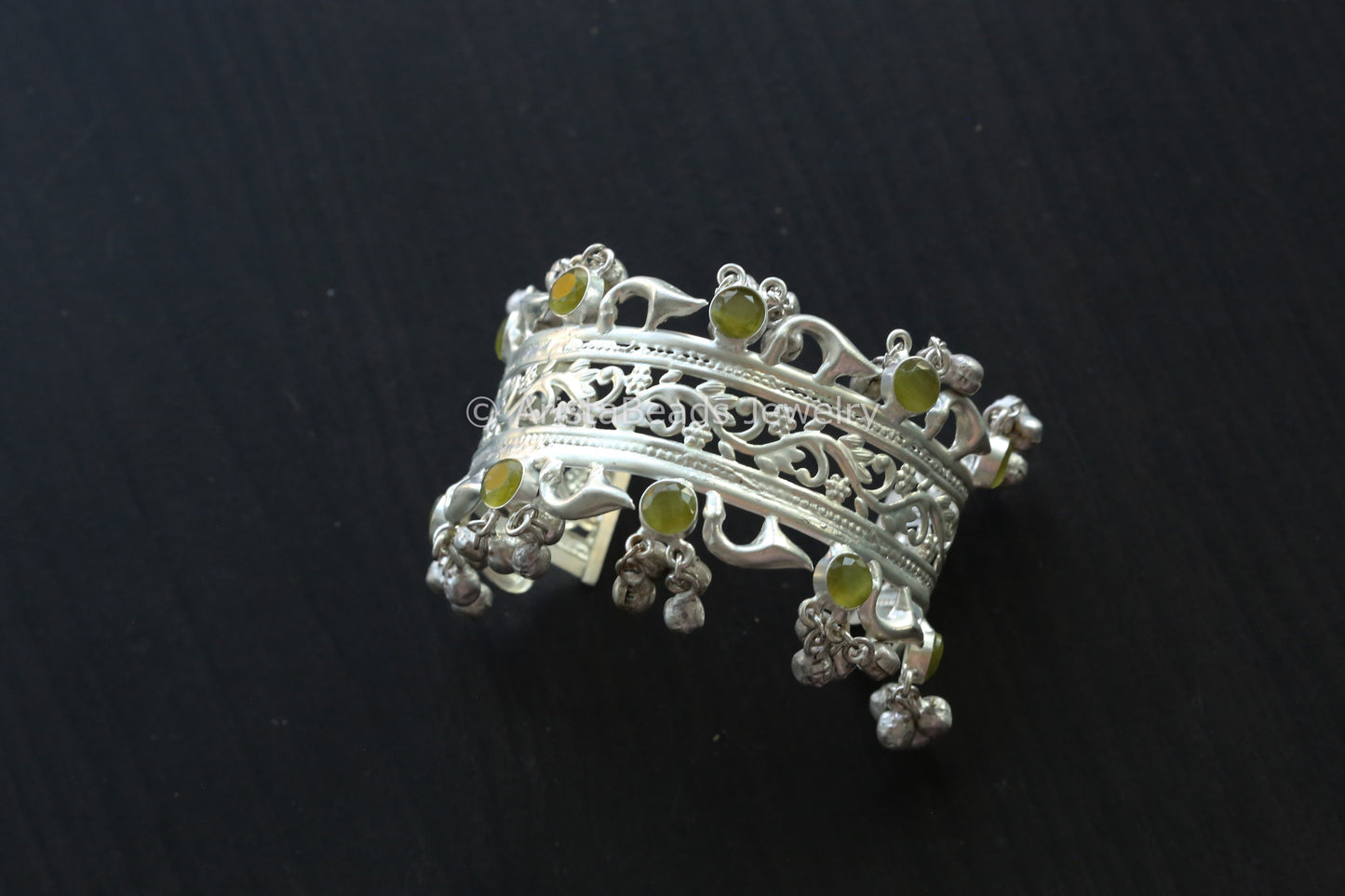 Silver Look Cuff - Lemon Yellow