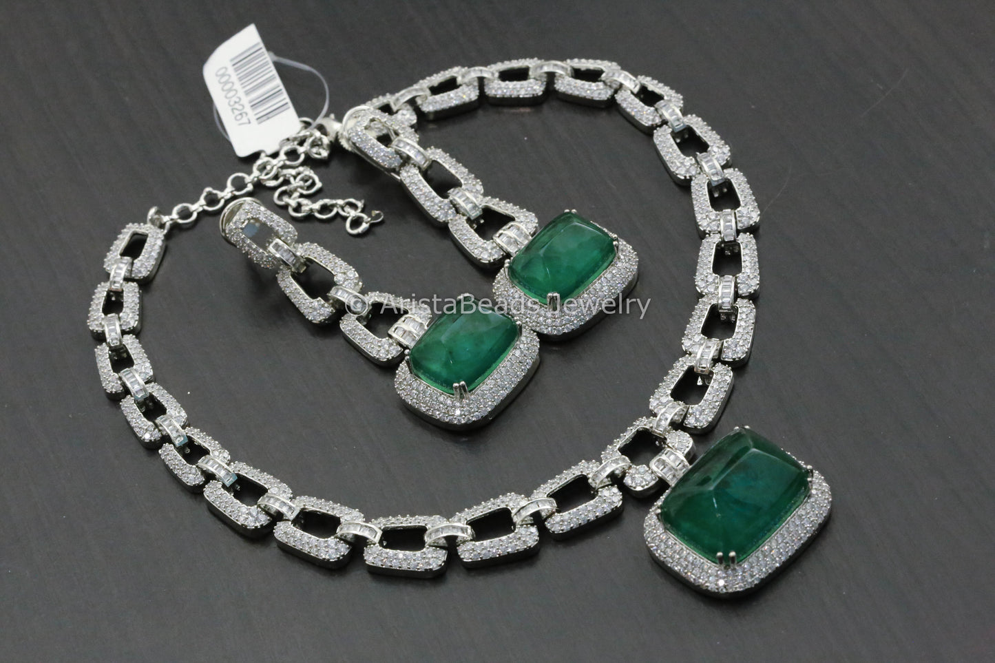 Shilpa Emerald Doublet Necklace Set