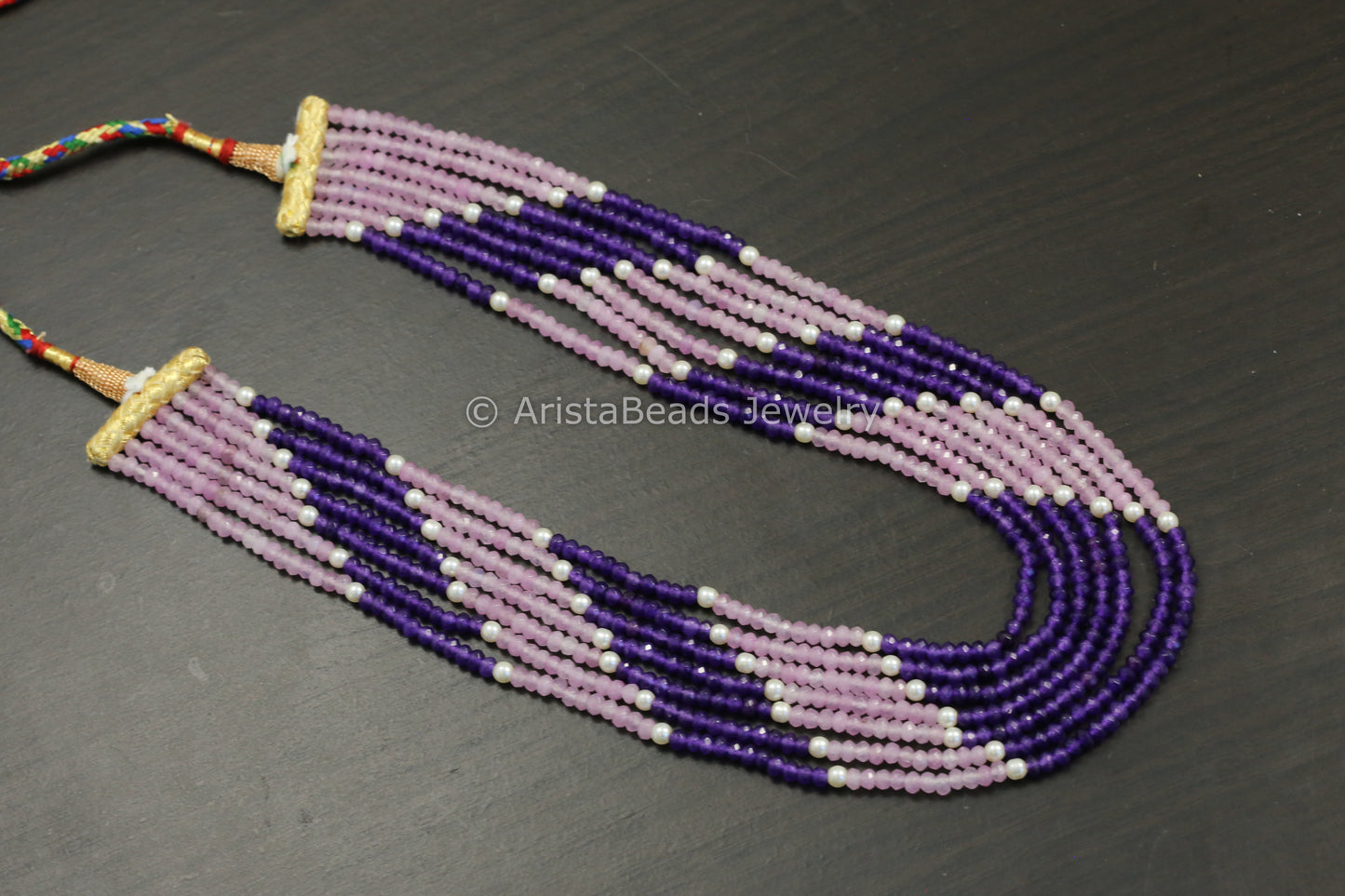 7 Strand Semiprecious Beads Necklace - Color 5