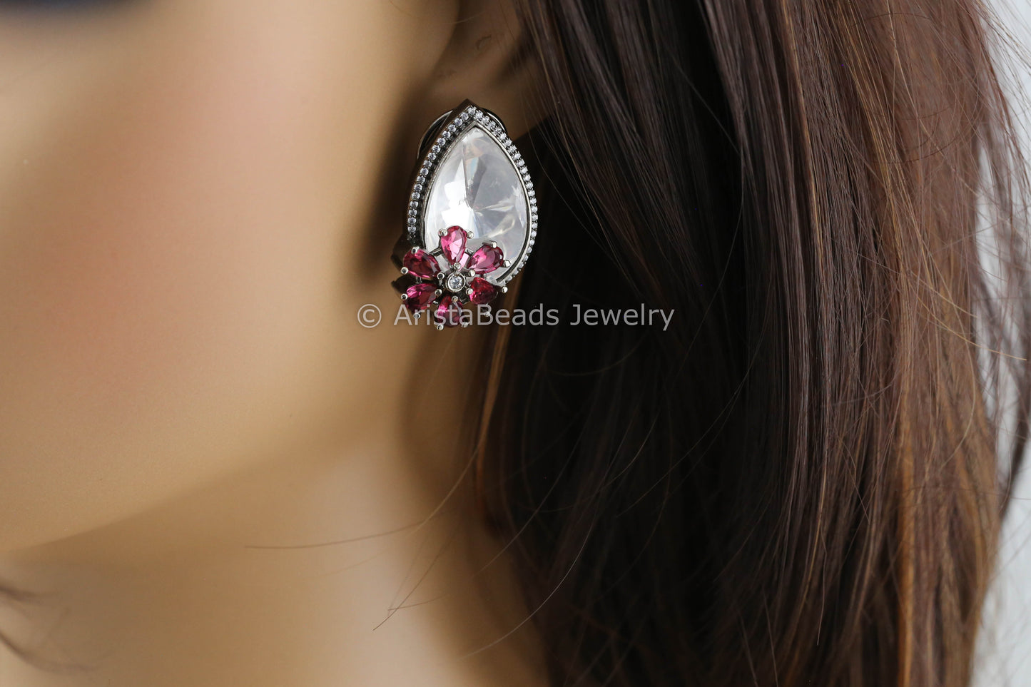 Victorian Uncut Polki Studs