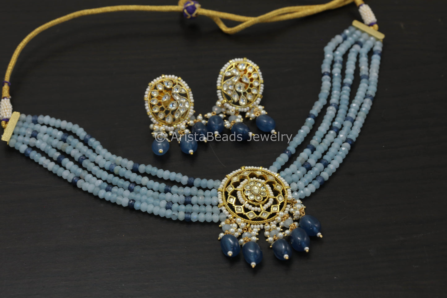 Blue Pachi Kundan Choker Set