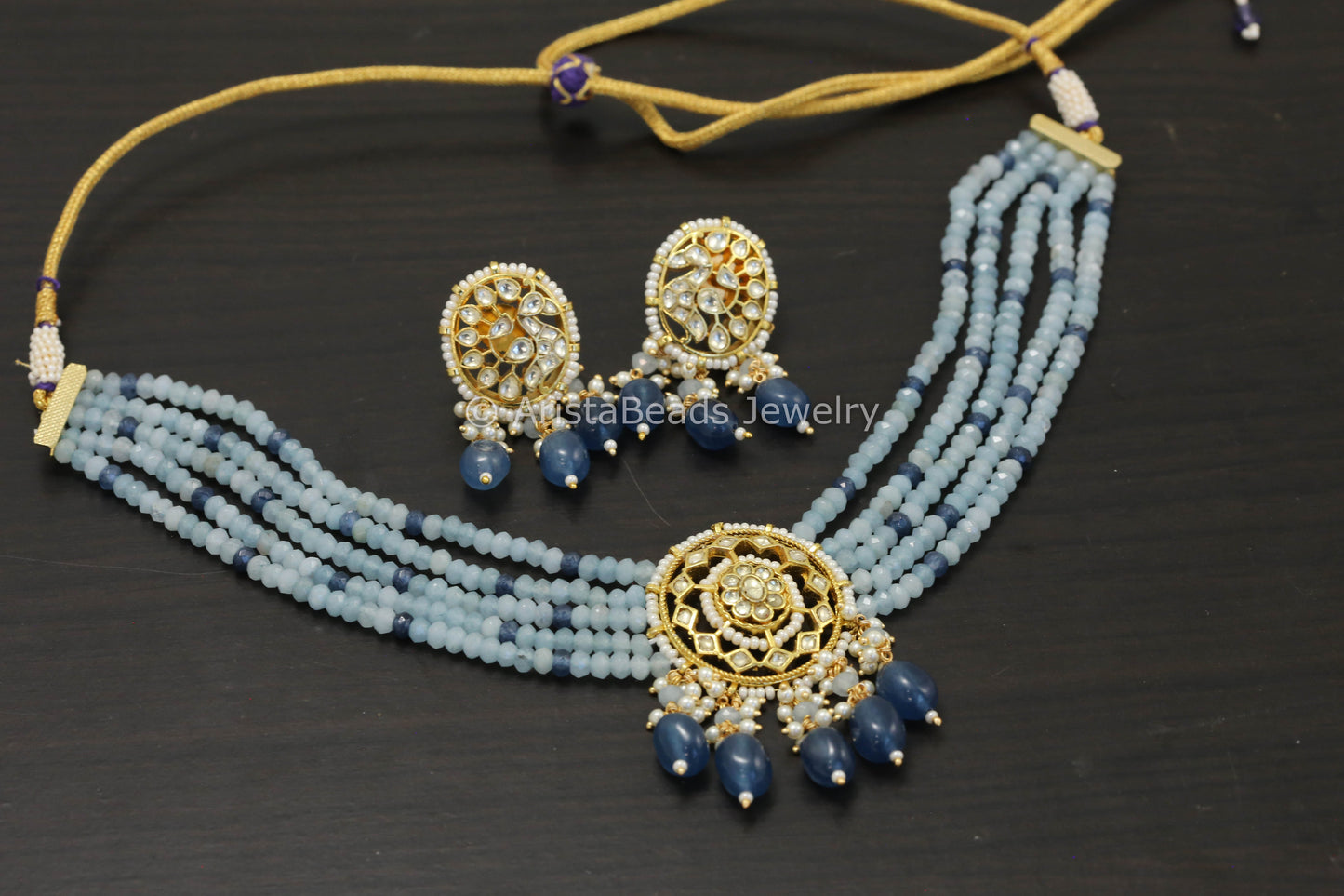Blue Pachi Kundan Choker Set