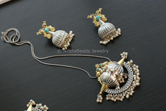 Dual Tone Tabeez Necklace Set