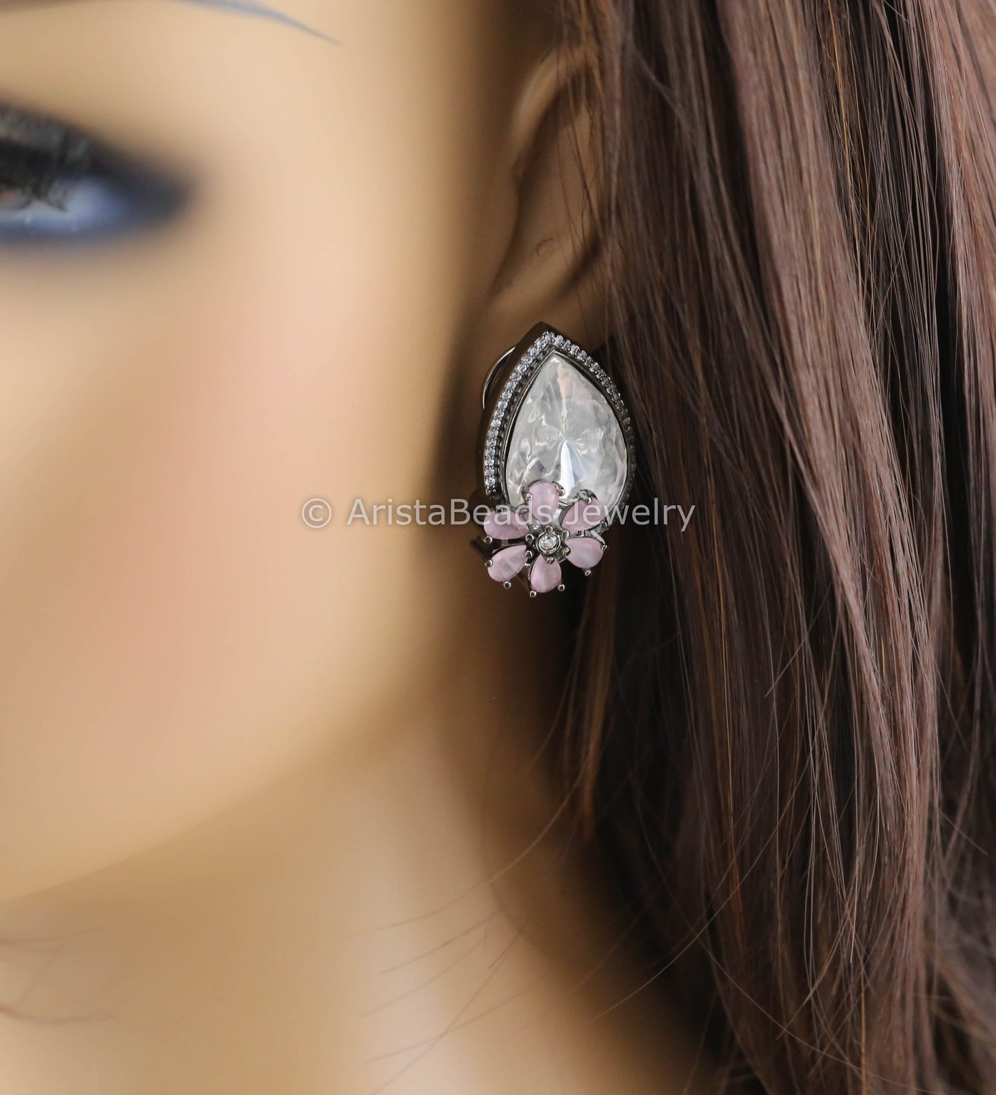 Victorian Uncut Polki Studs