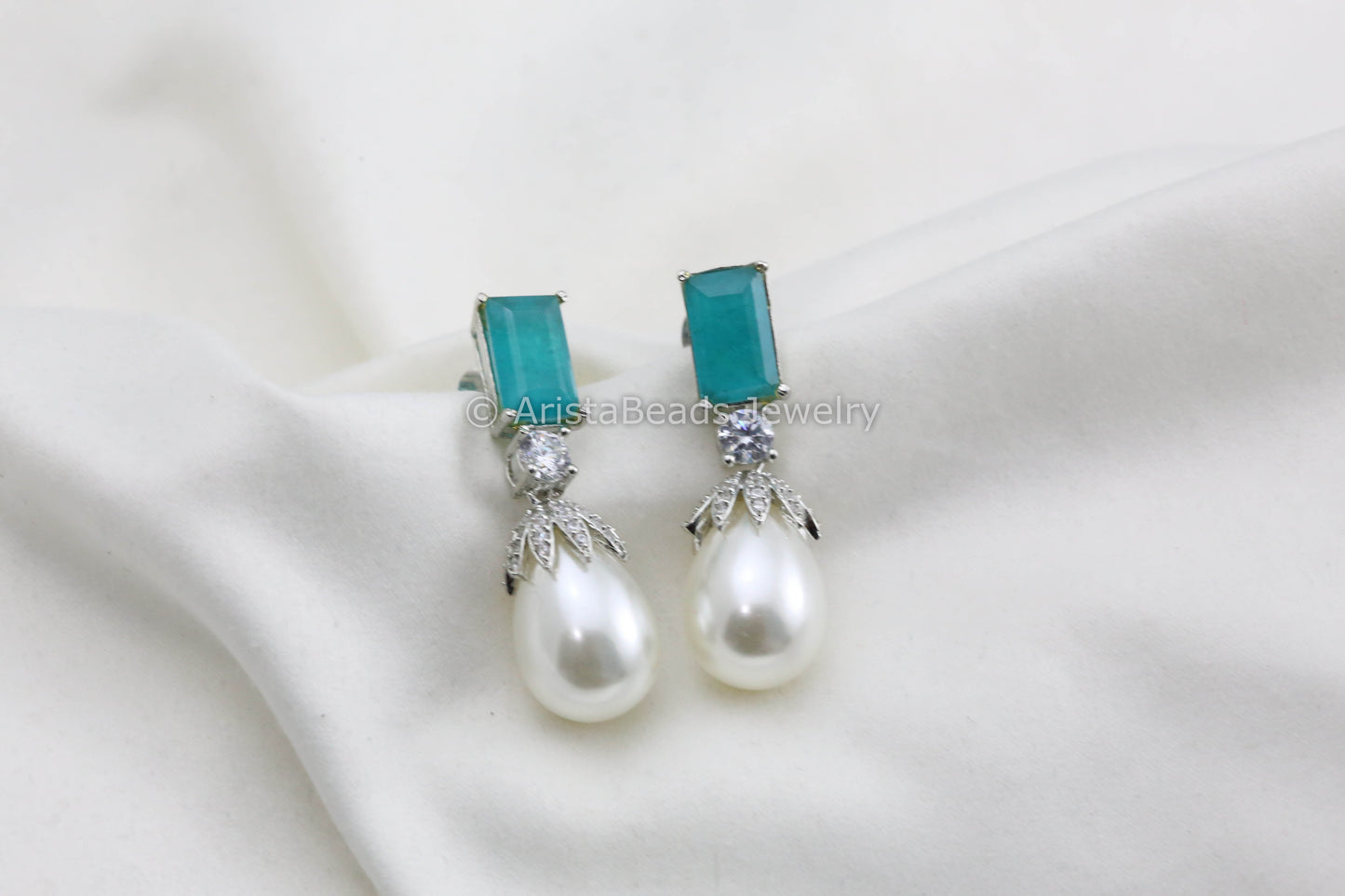 Dainty Doublet CZ & Pearls Earrings