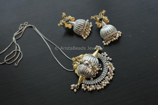 Dual Tone Tabeez Necklace Set